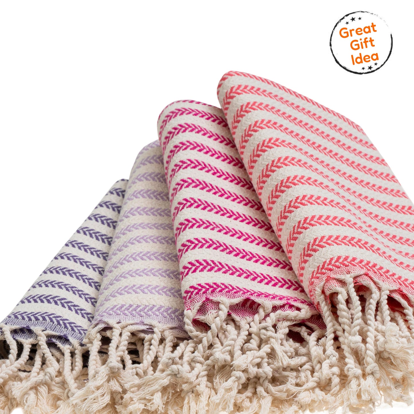 Blue Beach Turkish Towel Striped - 90 x180cm Large Turkish Hammam Peshtemal Towel - Super Absorbent, Quick Dry, Lightweight