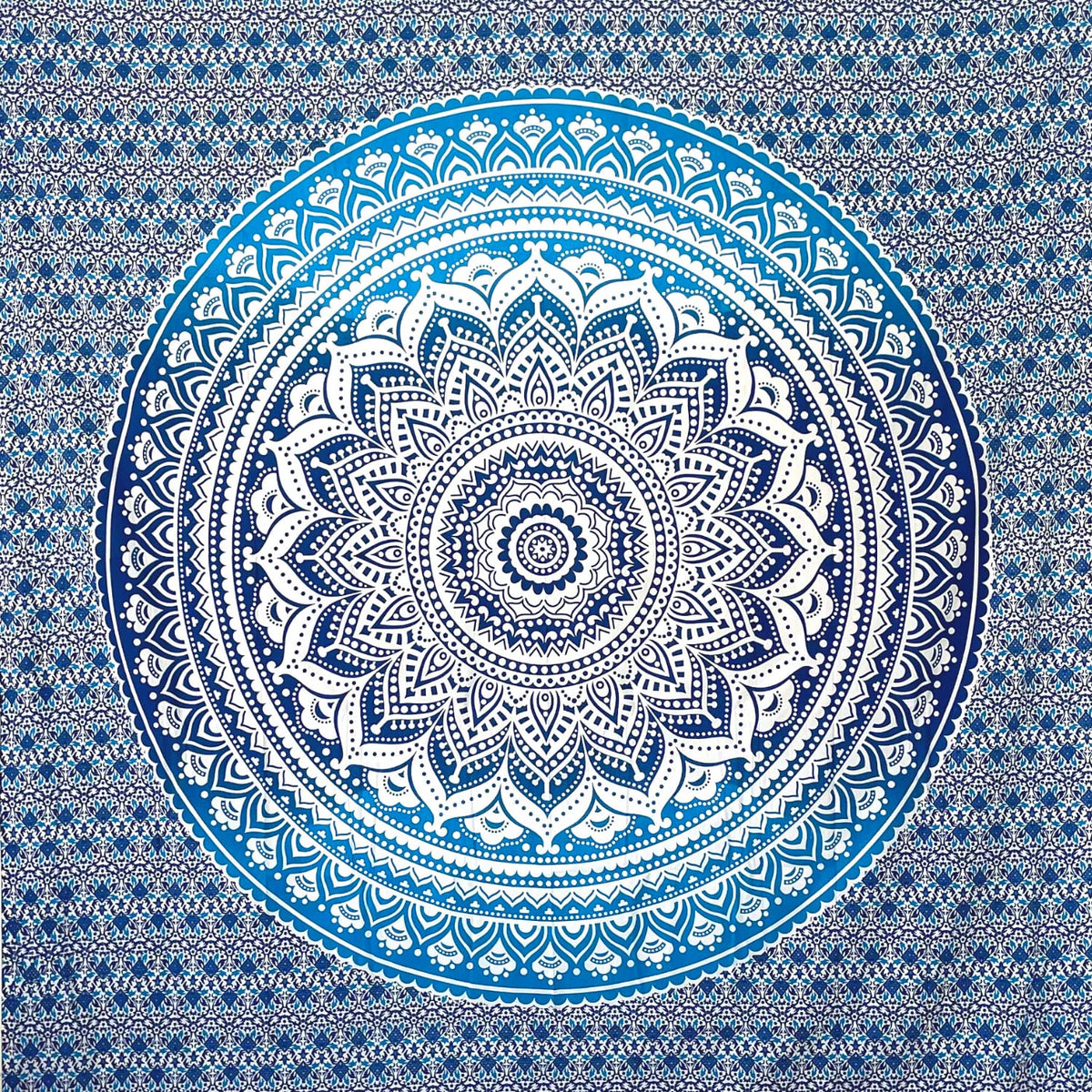 MOMOMUS Sandfree Extra Large Beach Towels for Adults - Mandala Style, Lightweight and Familiar - Sandproof Beach Blanket - Blue, 210 x 230 cm