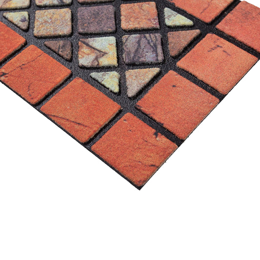 Nicoman Narrow Doormat Tiled Door Mat Barrier Eco-Friendly Heavy Duty Non-Slip Dirt Scraper For Indoor Outdoor Garden Shed Garage Entrance (4 Pack,