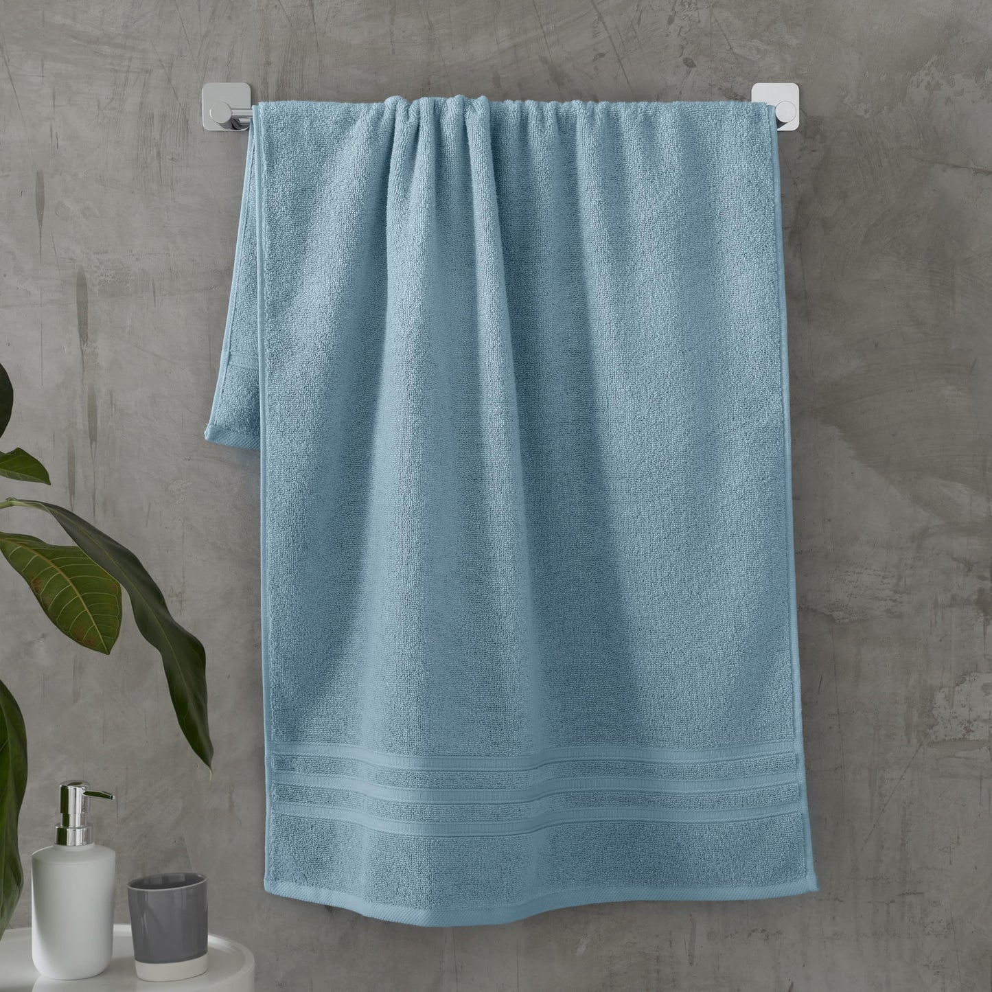 Catherine Lansfield Zero Twist Cotton 90x140cm Bath Sheet Pair Blue