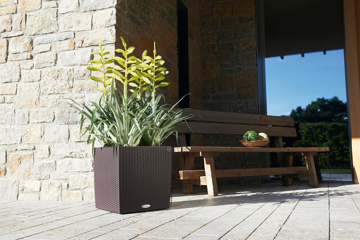 LECHUZA CUBE Cottage 40 mocha 15385