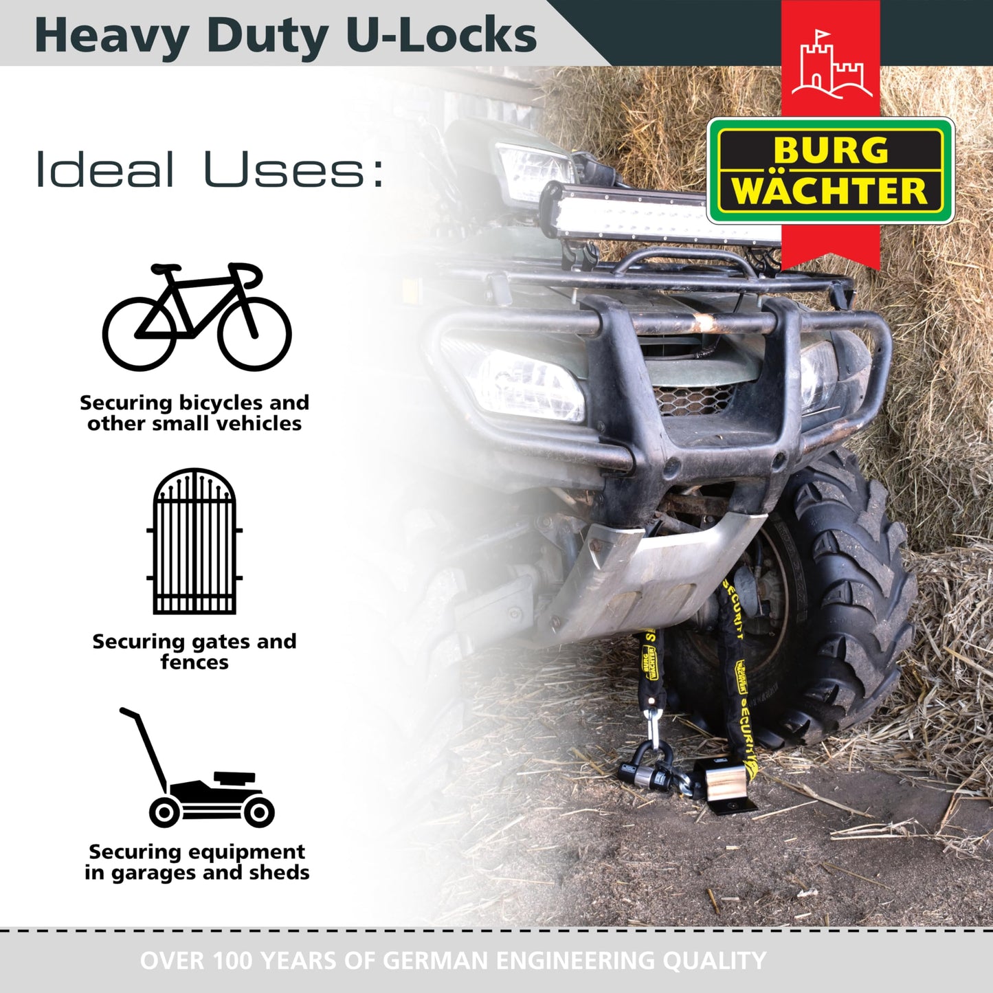 Burg-W?chter 100D Sold Secure Gold Pack, Black, Trio Keyed Alike U Locks