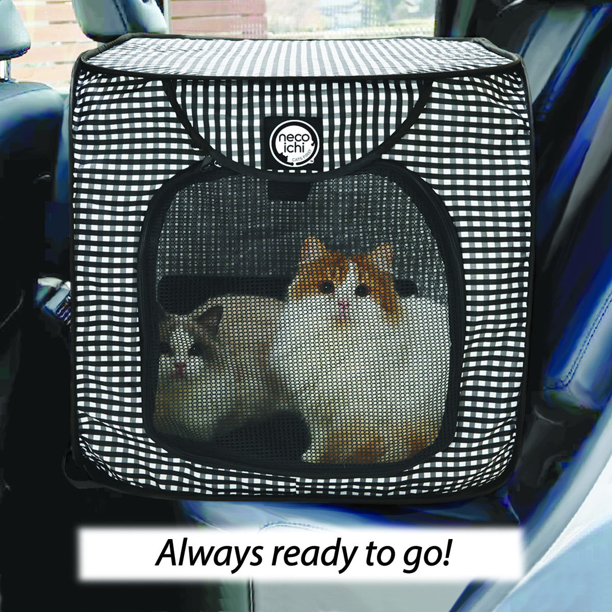 Necoichi Portable Stress Free Cat Cage, 1.32 kg, Black