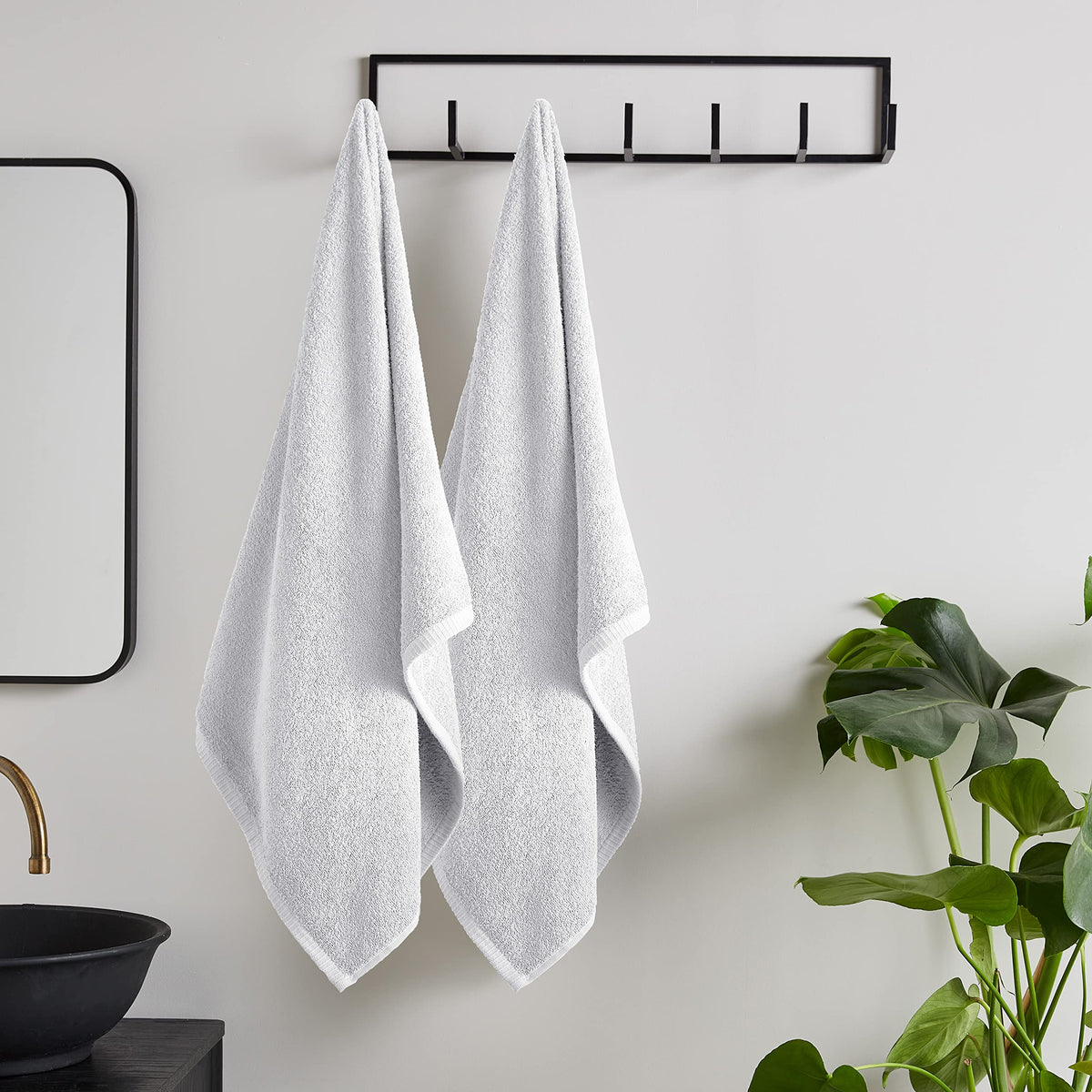 Catherine Lansfield Quick Dry Cotton Bath Sheet Pair White