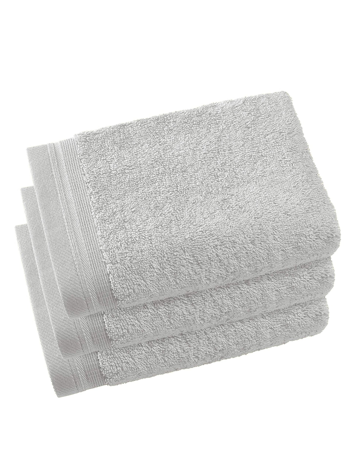 De Witte Lietaer Contessa Luxe Set of 3 Guest Towels, Cotton, Light Grey 40 x 60 cm