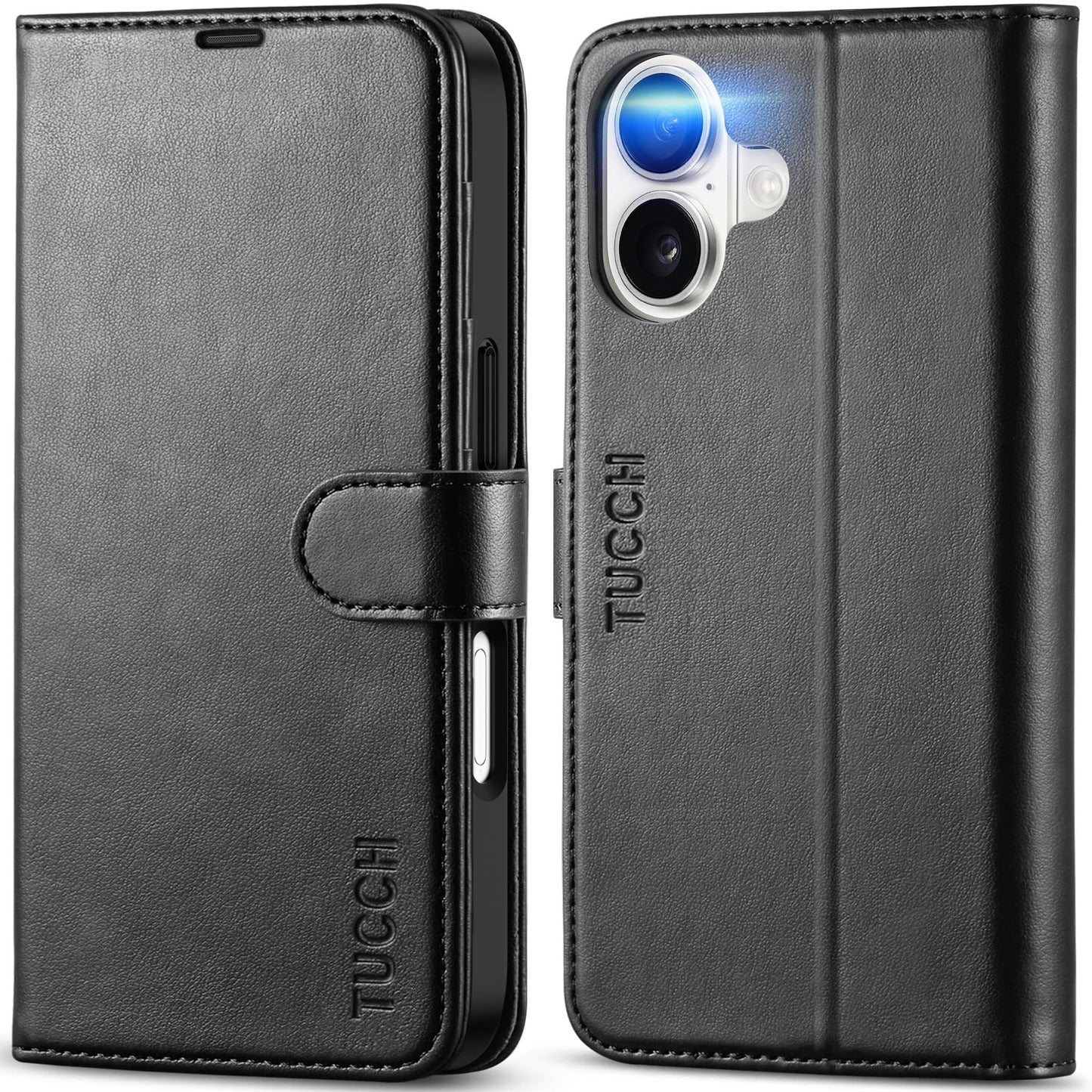 TUCCH Wallet Case for iPhone 17 (6.3") 2025 | RFID Blocking 4 Card Slots | Kickstand | Magnetic Closure | Flip Folio Case | Foldable | PU Leather |