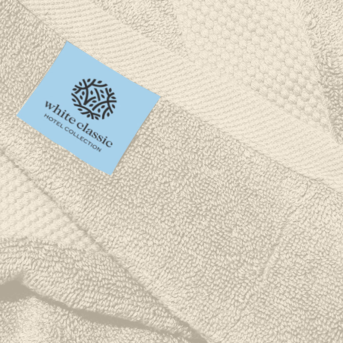 White Classic - Luxury Towel Set for Bathroom, Hotel, Spa, Kitchen, Egyptian Cotton, 16 x 30 Inches, 6 Piece Set (Ivory)