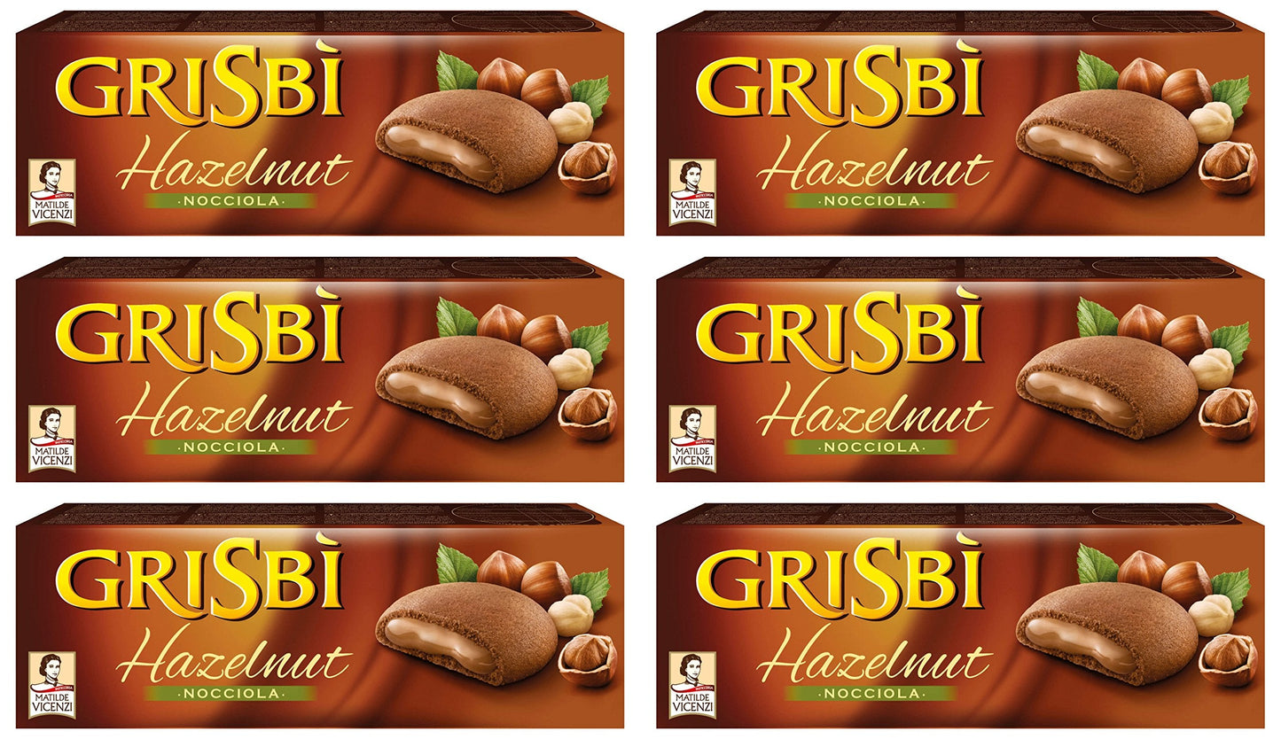 Grisb? 6x Vicenzi Grisbi Hazelnut Cream Biscuits Cookies 150g