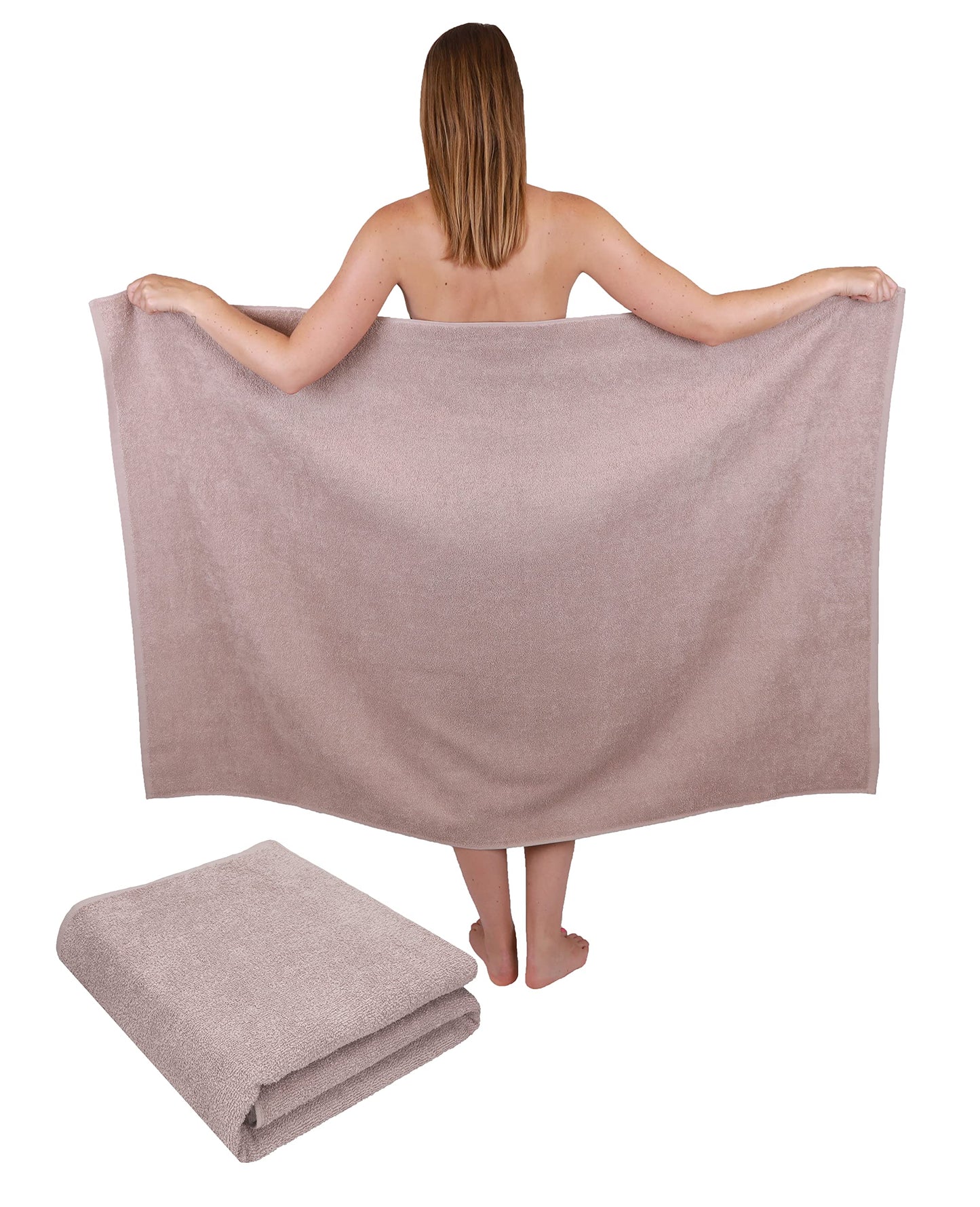 Betz 2 pieces maxi shower towels XXL bath towel size 100x150cm BERLIN Color cappuccino - BERLIN