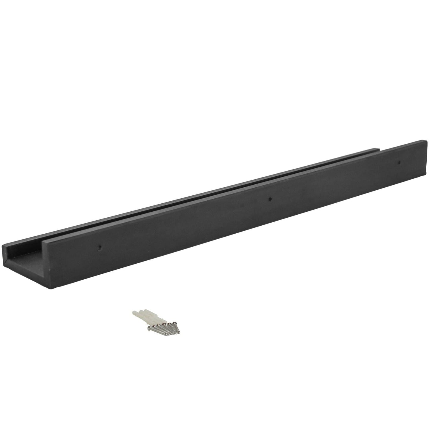 57cm Black Floating Picture Ledge Shelf