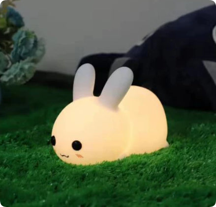 Colorful Rabbit Silicone Night Light Led Cute Charging Jade Rabbit Shooting Light