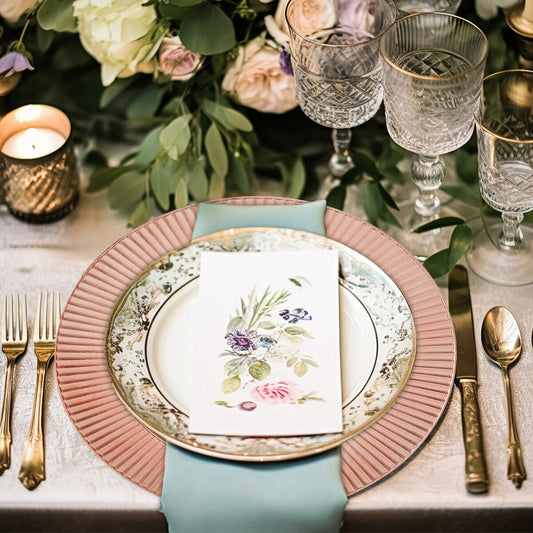 Set of 4 Redbud Rose Gold Charger Plates