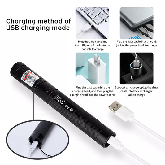 Portable Rechargeable High - Brightness Red/Green/Violet Laser Pointer, 60825 - 1, 532nm/650nm/405nm ,