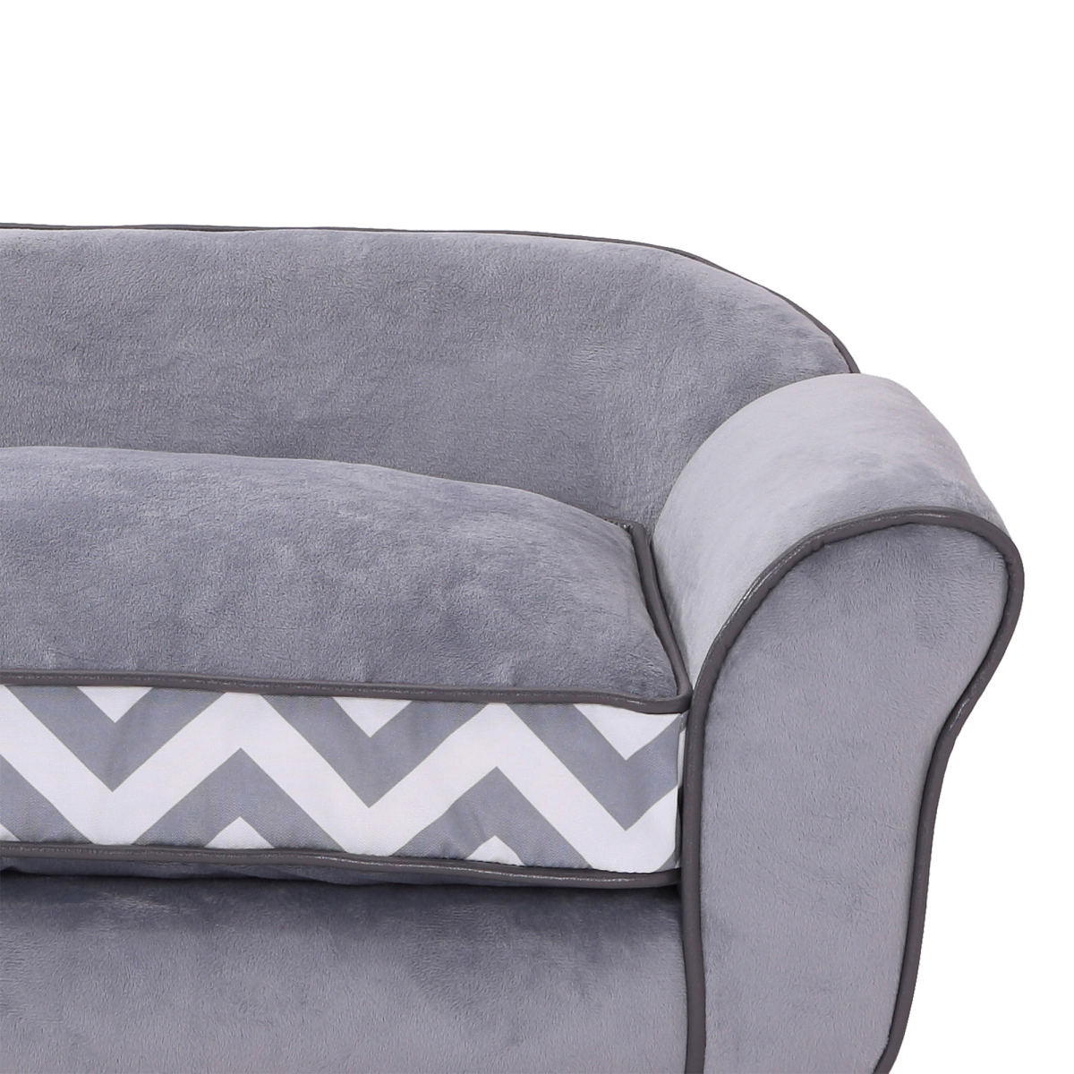Dog Sofa Cat Couch Bed for XS Dogs w/ Removable Sponge Cushion - Grey