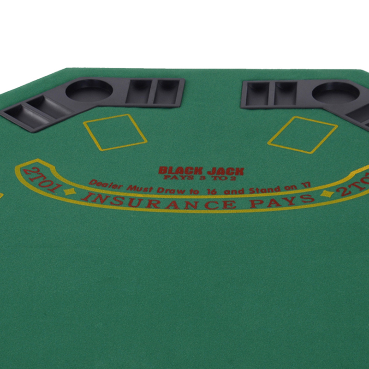 8 Player Folding Games Poker Table Chip Cup Holder Steel Base Felt HOMCOM
