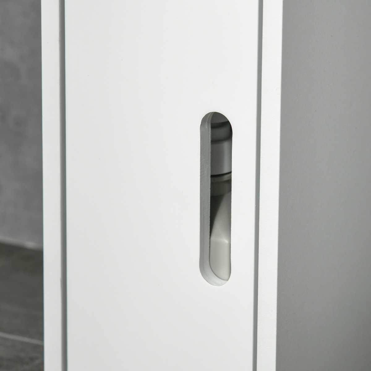kleankin Freestanding Bathroom Cabinet w/ Open Shelves 3 Cupboards, White