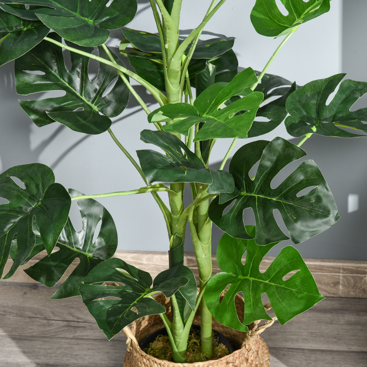 Artificial Monstera Tree 21 Leaves Palm Tree for Indoor Outdoor 1m