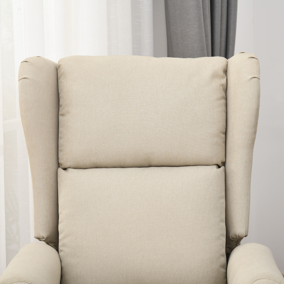 HOMCOM Power Lift Chair for the Elderly Fabric Recliner Armchair w/ Remote Beige