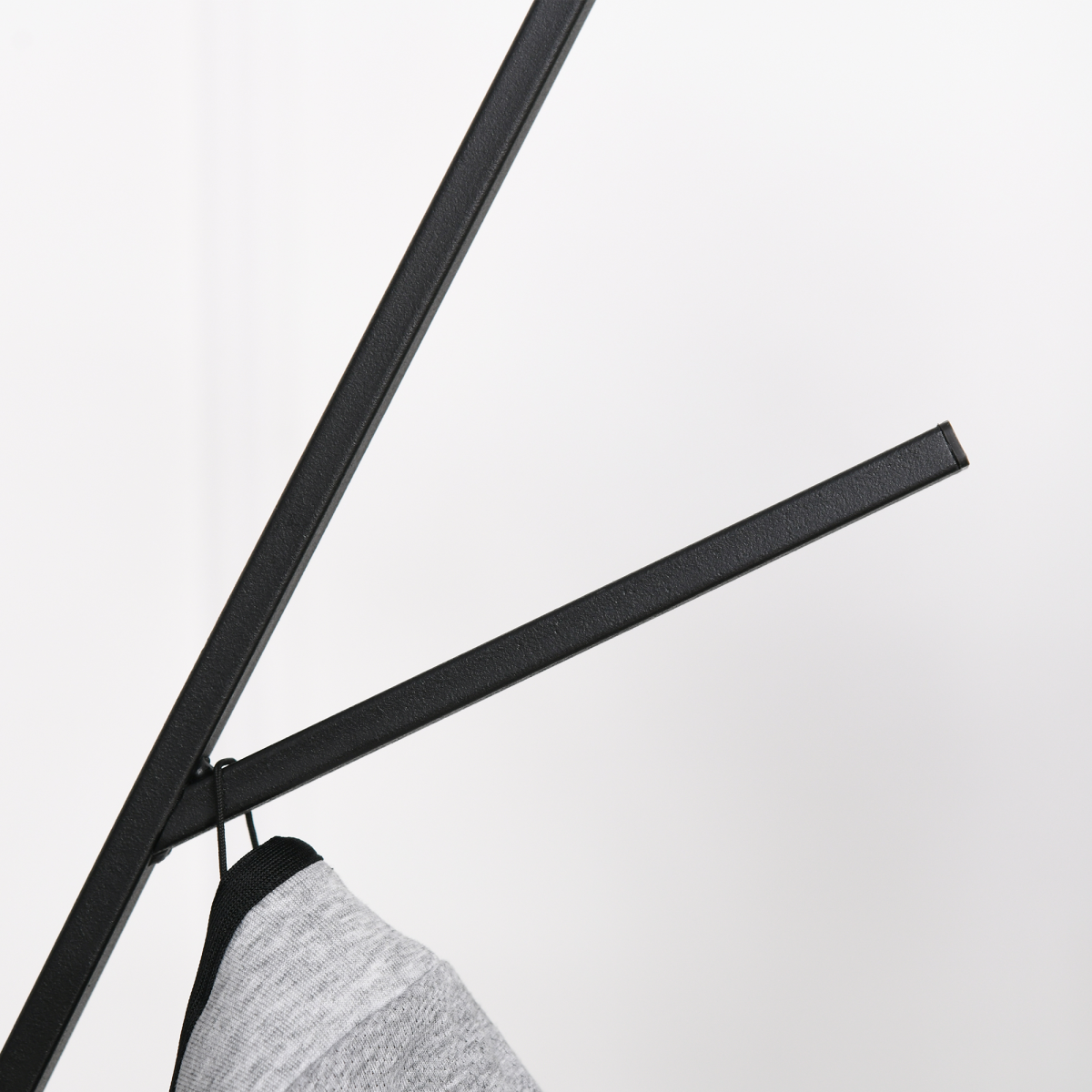 180cm Free Standing Coat Rack Metal Shelf Holder Stand Hat Hanger Brown