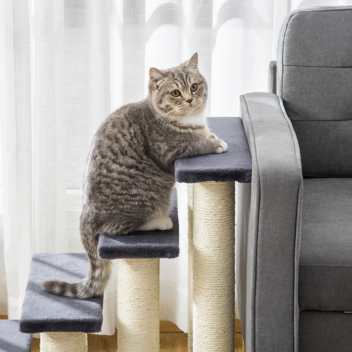 Pet Stair Dog Cat Step Ladder Climb Plush Soft Comfort Particle Board