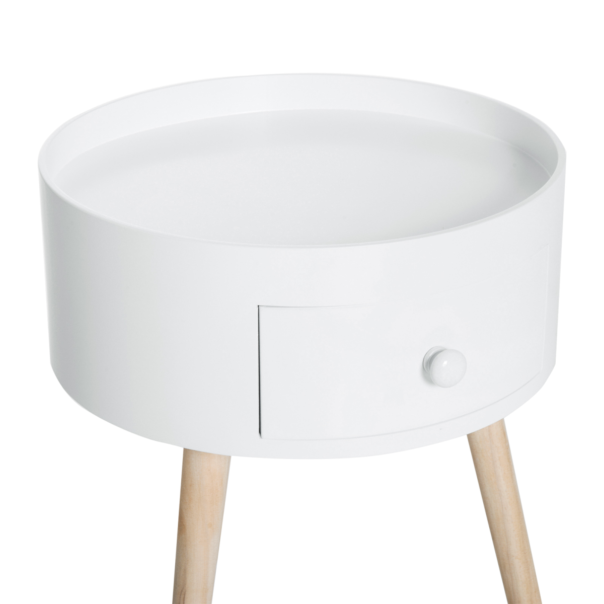 Round Coffee Table, ?38 x 45H cm-White