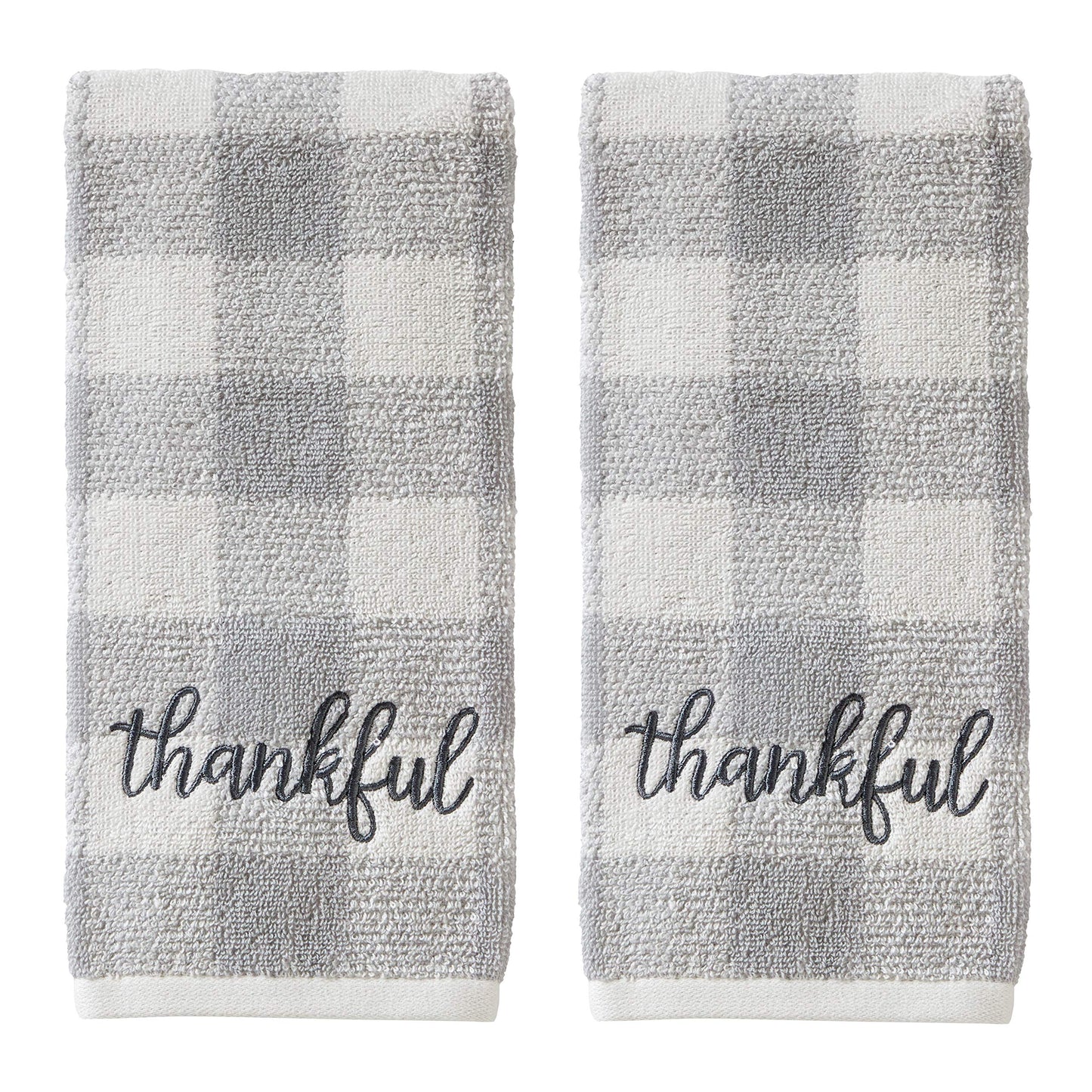 SKL Home by Saturday Knight Ltd. Thankful Plaid Hand Towel 2-Pack, Gray