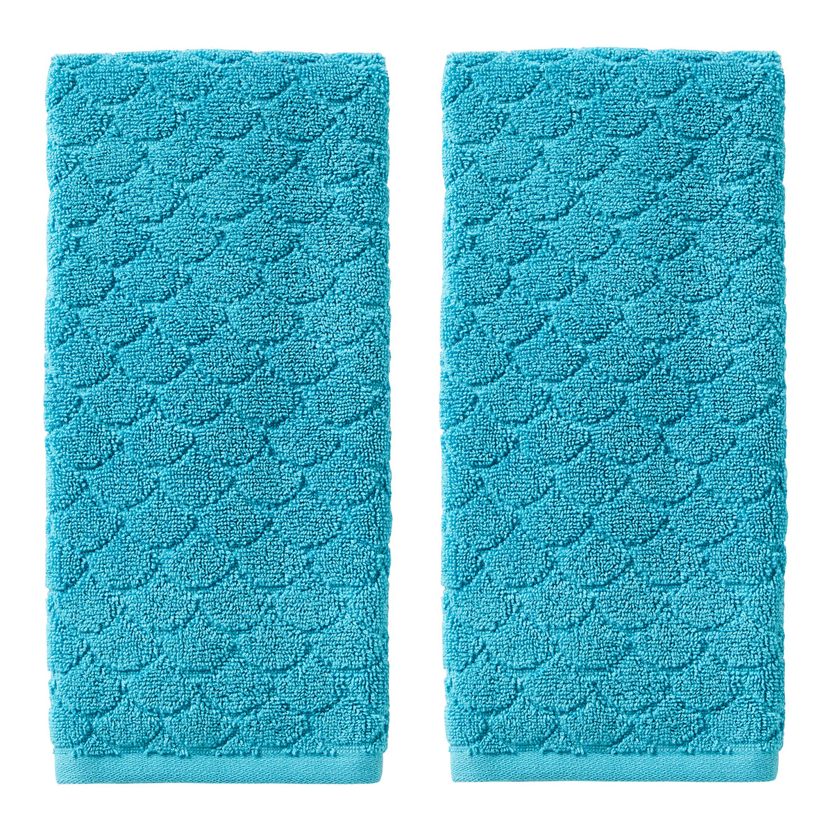 SKL Home Ocean Watercolor Scales Hand Towel, Blue 2-Pack