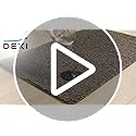 DEXI Dirt Trapper Door Mat Indoor, Non-slip Doormats Inside, Machine Washable, Super Absorbent Entrance Mats Soft Floor Carpet Rug, 80 x 120 cm, Black-Grey