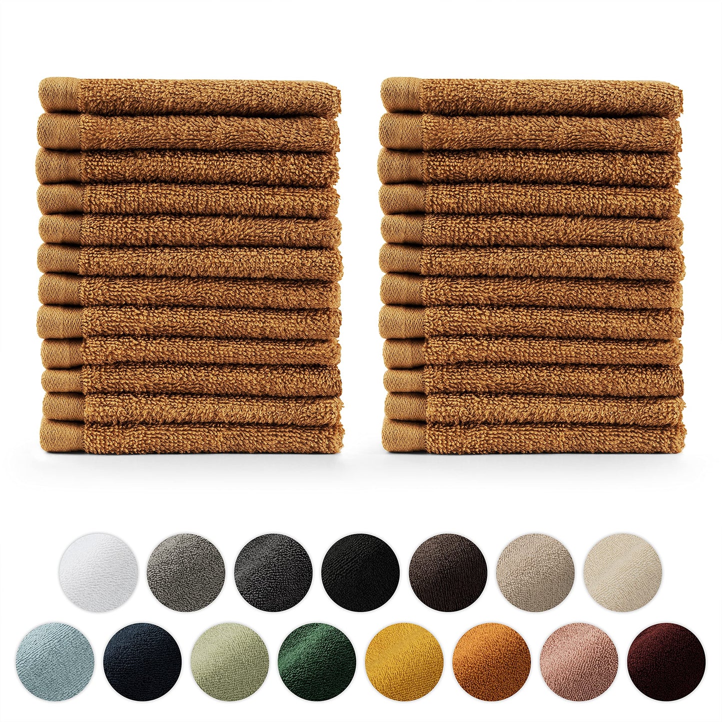 Blumtal Set of 24 Hotel Quality Face Towels 30x30 cm - Soft and quick dry towel, Middle Buff Towels, 100% Cotton