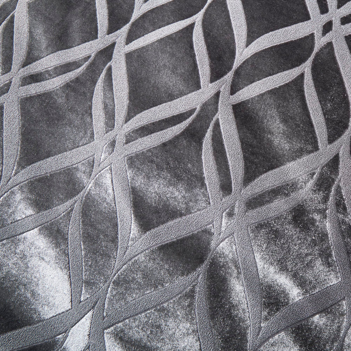 SOIREE - Luxury Ogee Velvet Duvet Cover - Super King Bedding Size (260 x 220cm) - 2x Pillowcases - Soft & Cosy Velvet Bedding in Slate Grey - Jacquard