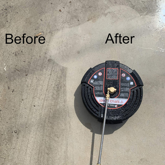 Tool Daily 15 Inch Pressure Washer Surface Cleaner Attachment with Wheels, with 2 Power Washer Extension Wands and 2 Replacement Nozzles, 3600 PSI