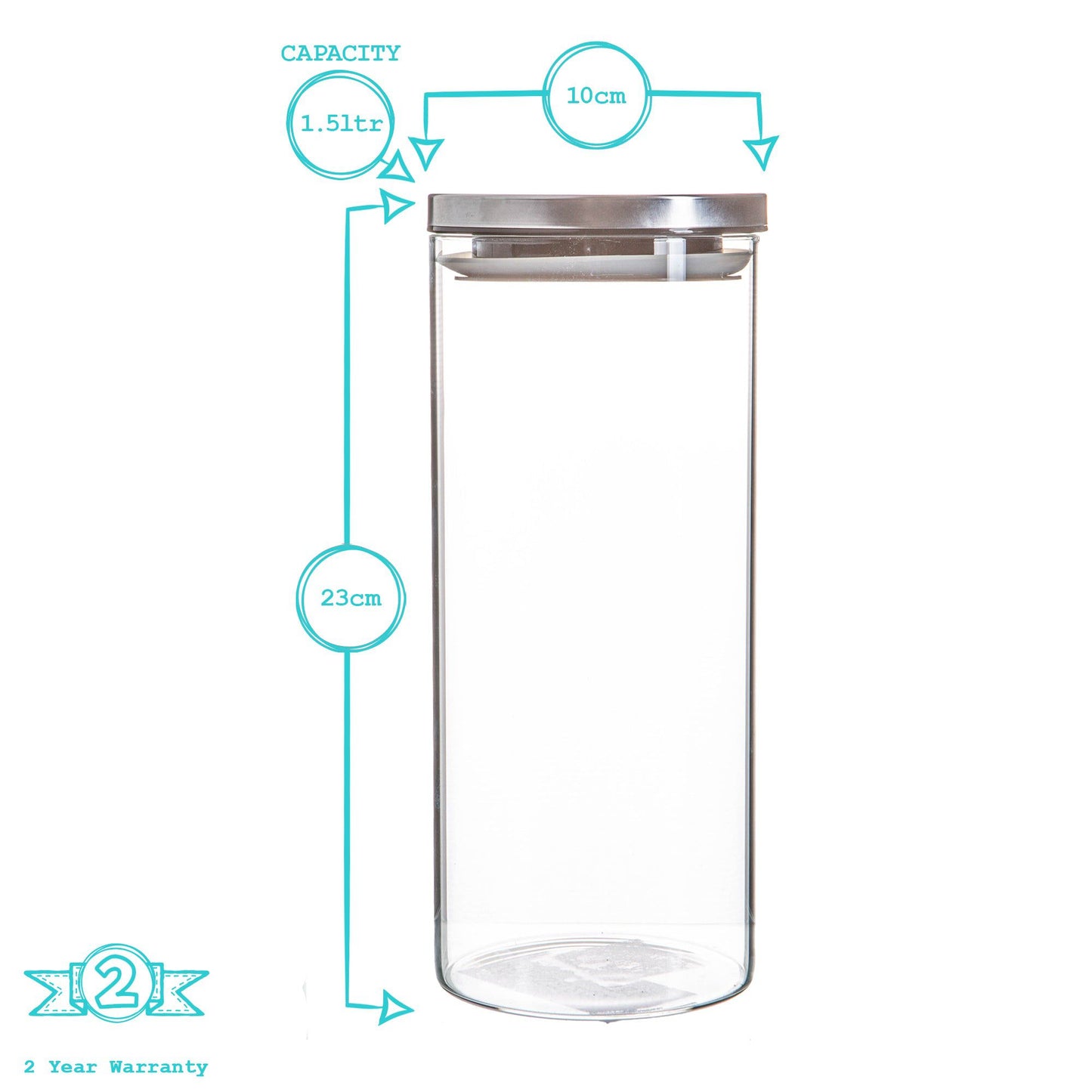 1.5L Scandi Storage Jar with Metallic Lid