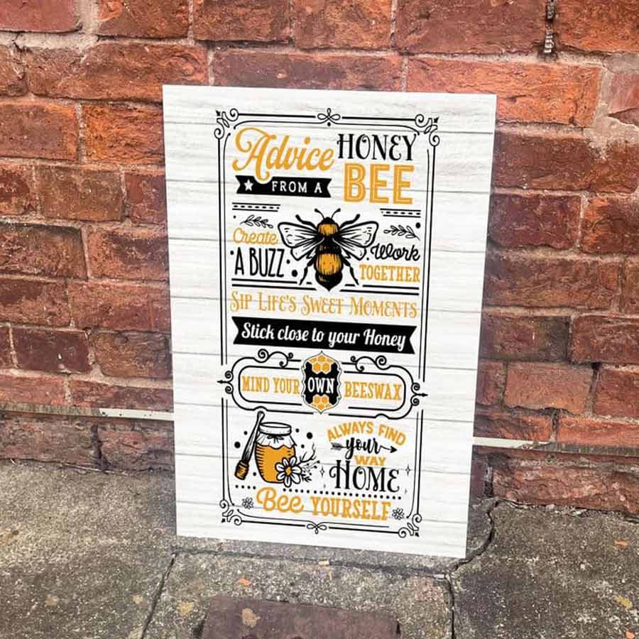 Advice From A Honey Bee Metal Wall Plaque