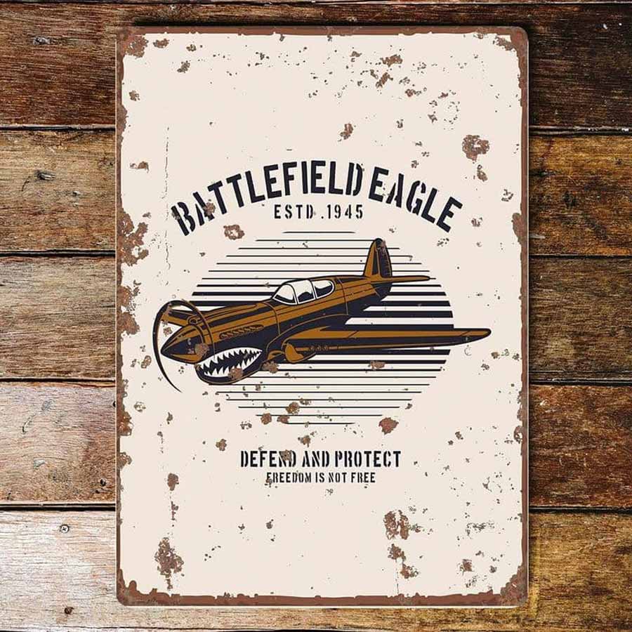 Battlefield Eagle Spitfire Vintage Metal Wall Sign
