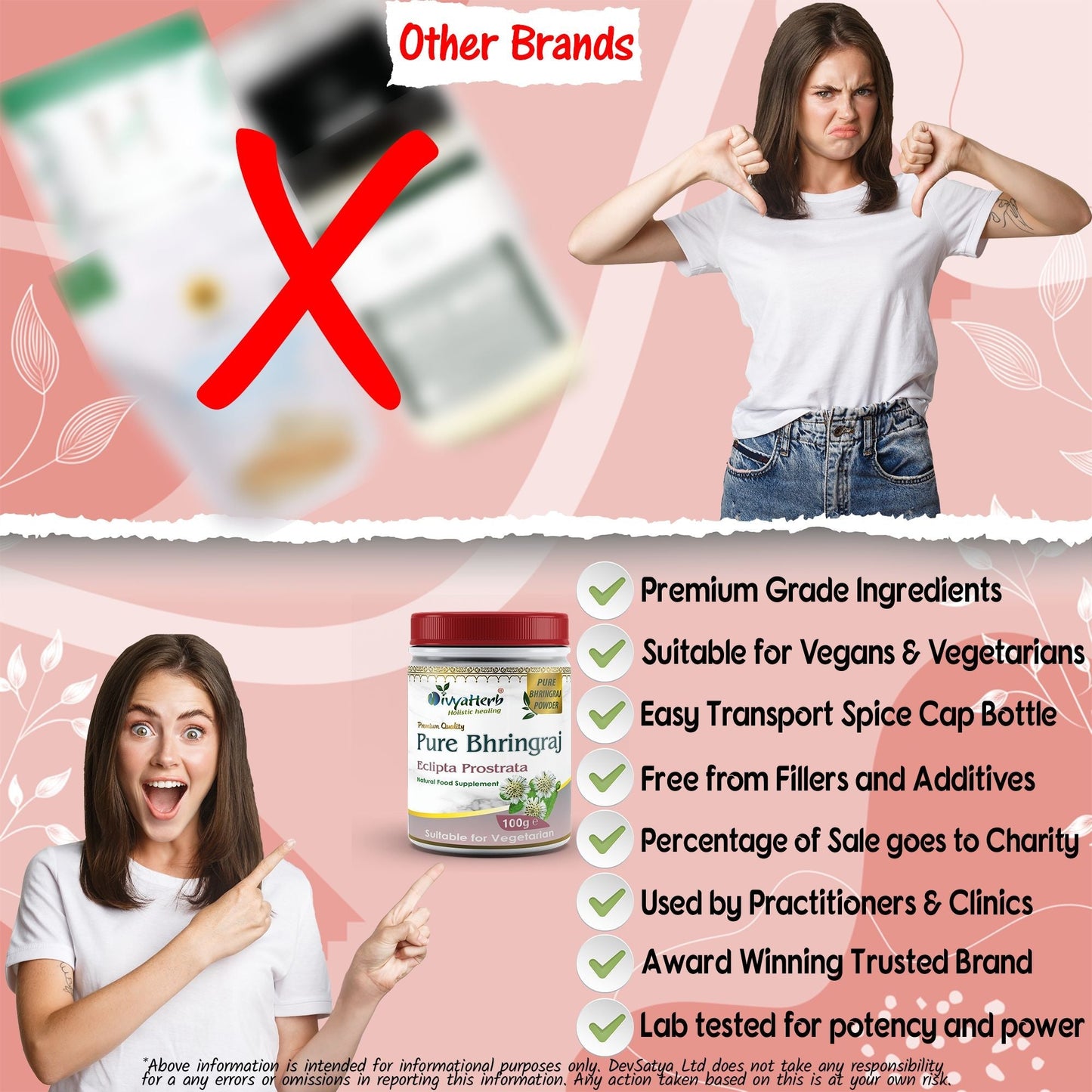 DivyaHerb Bhringraj Powder 100 gram - Hair & Scalp Support