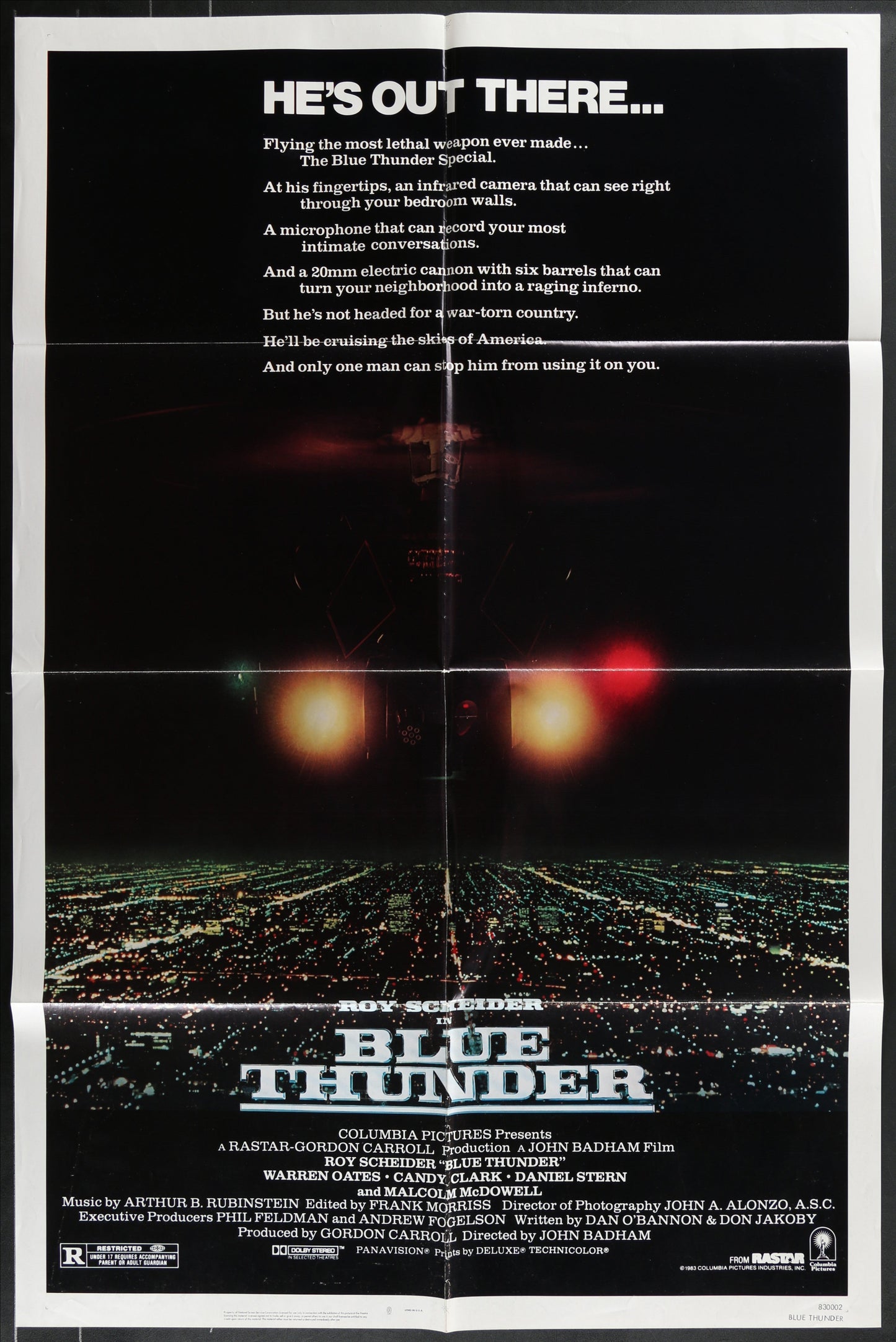 Blue Thunder (1983) Original US One Sheet Movie Poster