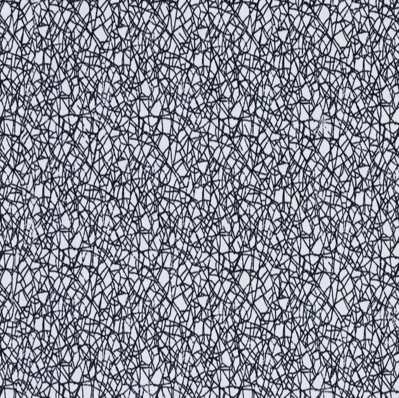Black geometric pattern on a white background