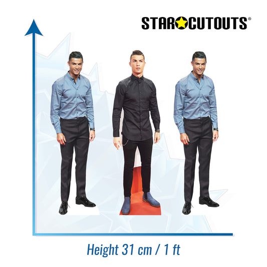 CS1192 Ronaldo Three Pack Shelf Top Cutout Cardboard Cut Out Height 31cm