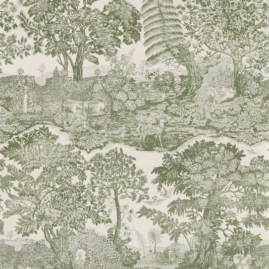 Highgrove Toile Yew Green Wallpaper