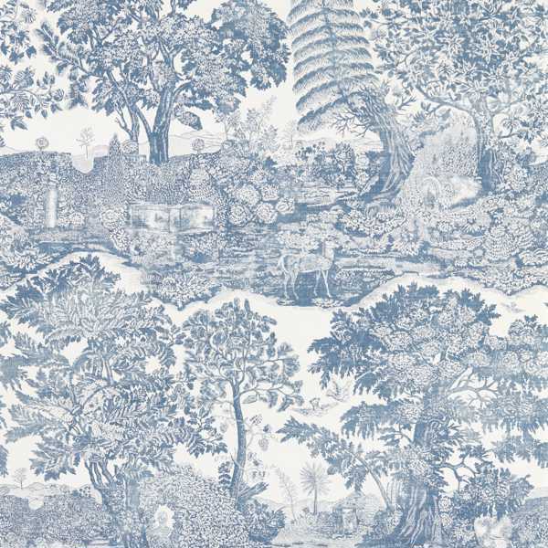 Highgrove Toile Tetbury Blue Wallpaper