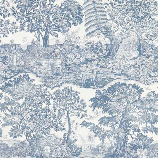 Highgrove Toile Tetbury Blue Wallpaper