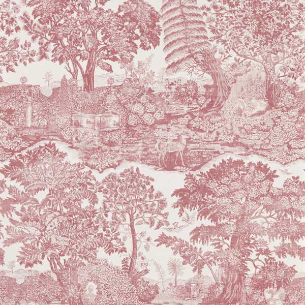 Highgrove Toile Madder Rose Wallpaper