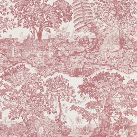 Highgrove Toile Madder Rose Wallpaper