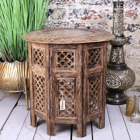 Damodar Large Hand Carved Side Table