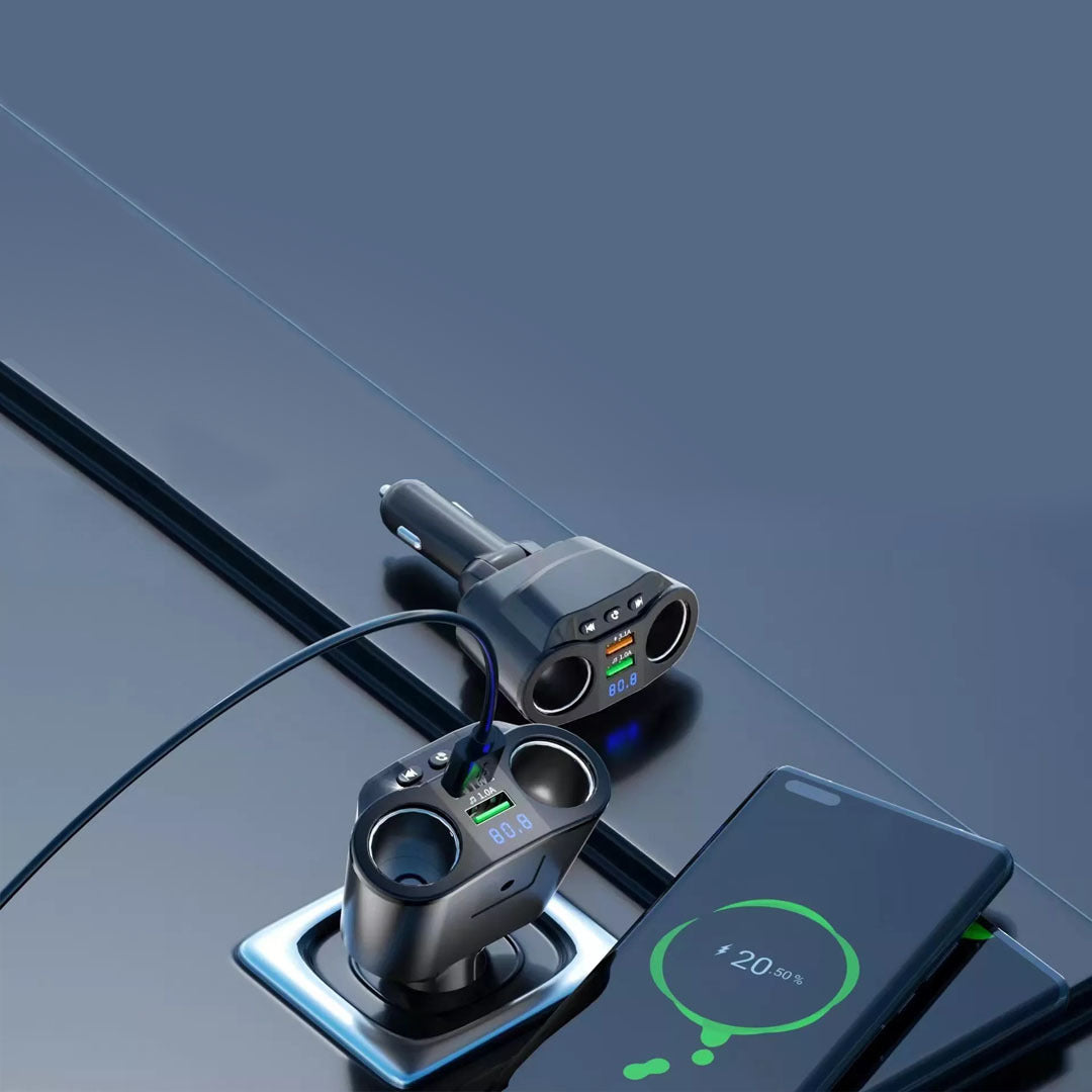 KC-01 car charger with one to two USB ports intelligent digital display QC3.0 fast charging multifunctional car cigarette lighter