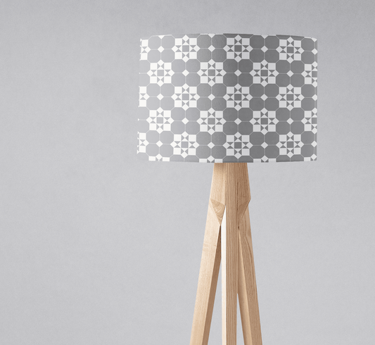 Grey and White Tiles Design Geometric Lampshade