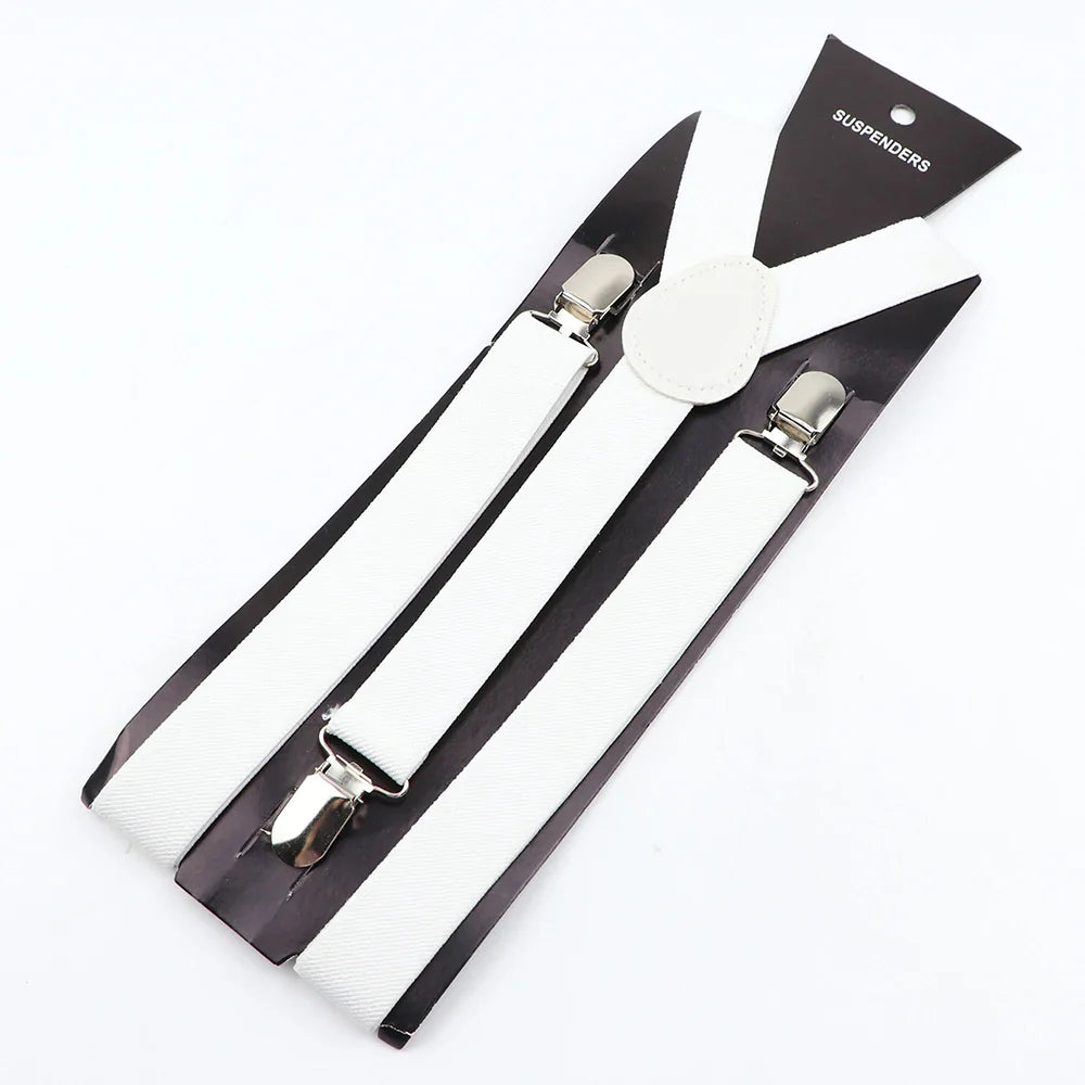 Hot Sale Solid Color Elastic Leather Suspender For Men Women Black Red Sage Green Adjustable Pants Shirt Girl Skirt Accessories