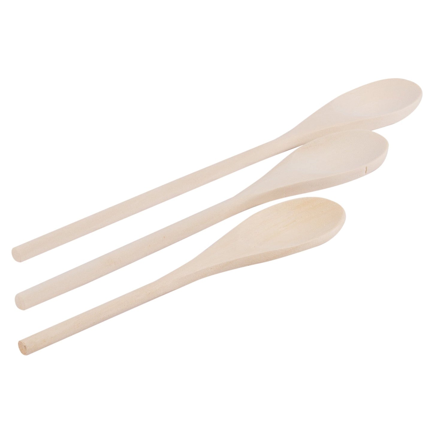 3pc Wooden Cooking Spoons Set - 3 Sizes