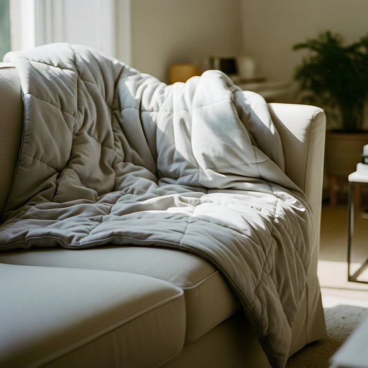 Weighted Blanket with Storage Bag - 125 x 150cm - 4kg - Grey