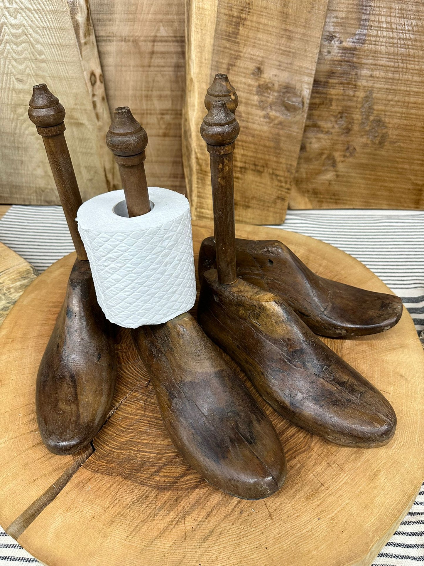 Vintage Shoe Stretcher / Shoe Last / Toilet Roll Holder / Kitchen Roll Holder